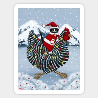 Santa Claws Chicken Ride Full Sticker